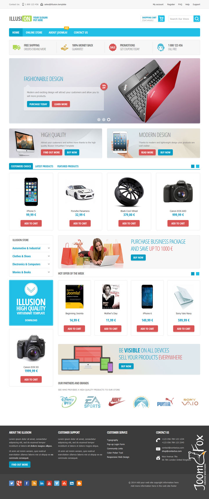 Joomla шаблон VirtuemartTemplates Illusion