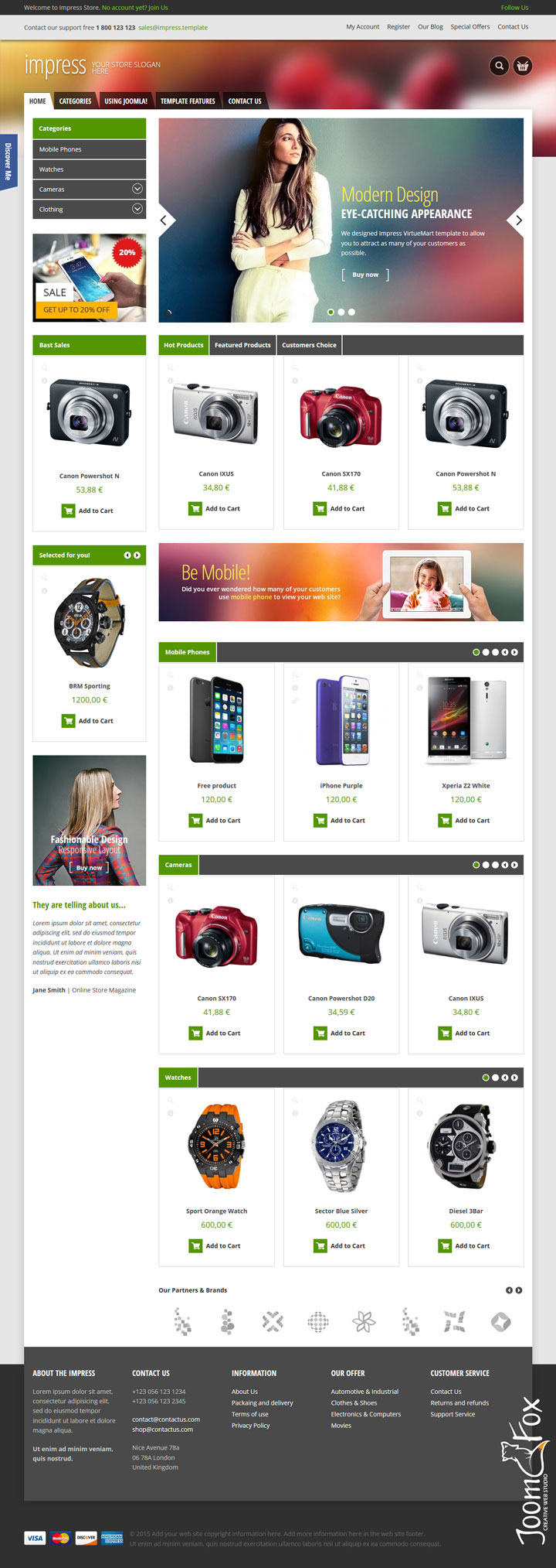 Joomla шаблон VirtuemartTemplates Impress