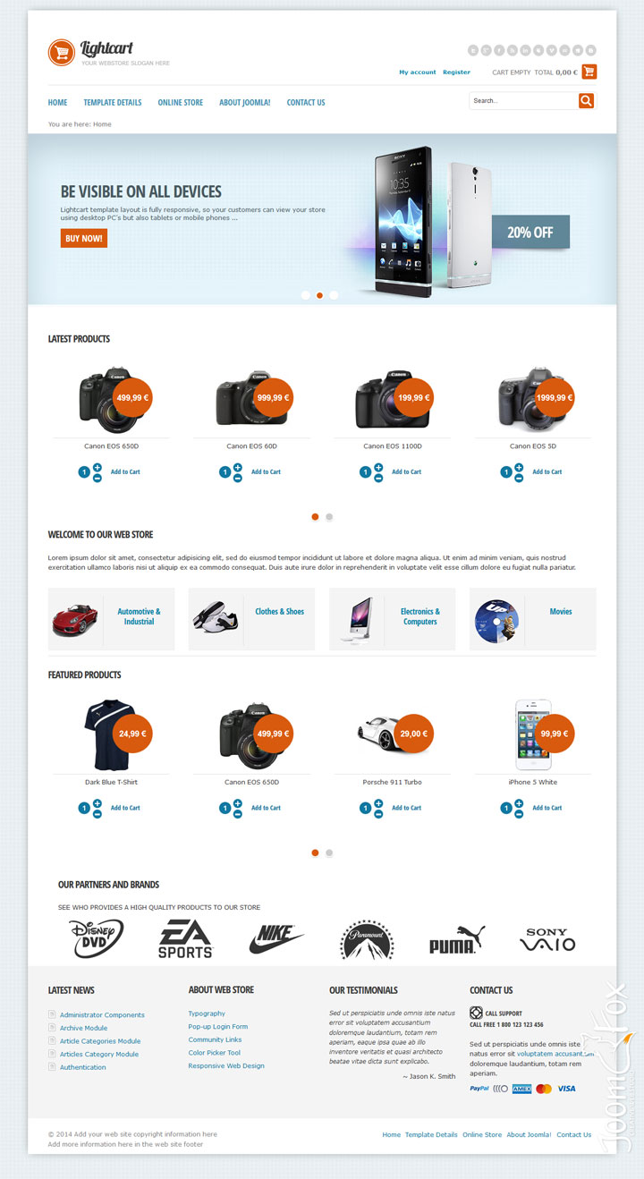 Joomla шаблон VirtuemartTemplates Light Cart