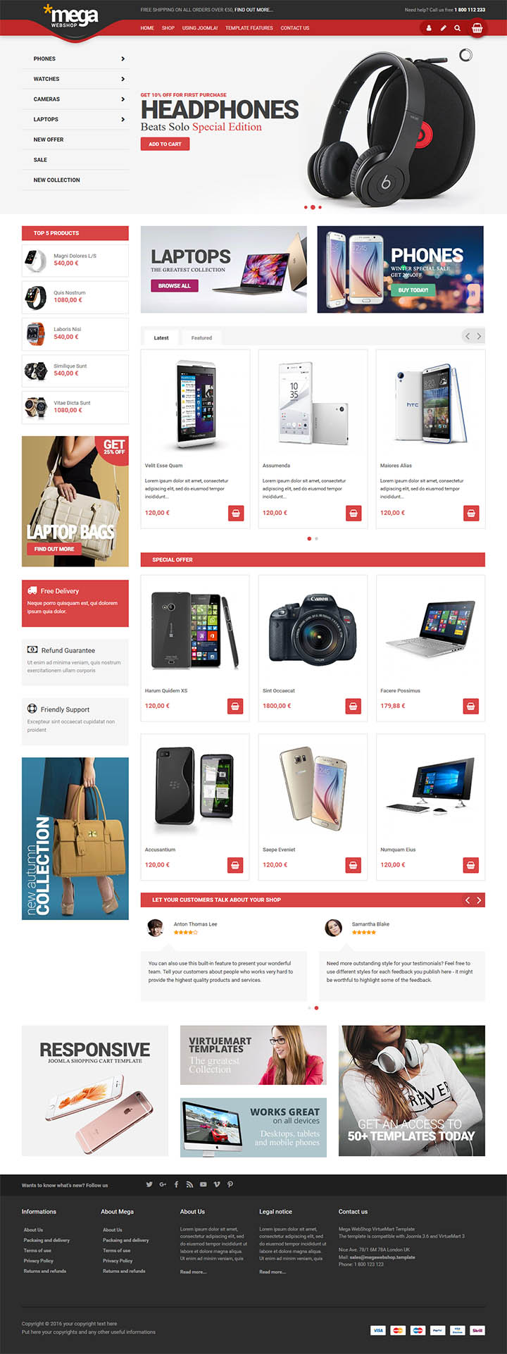 Joomla шаблон VirtuemartTemplates Mega Web Shop