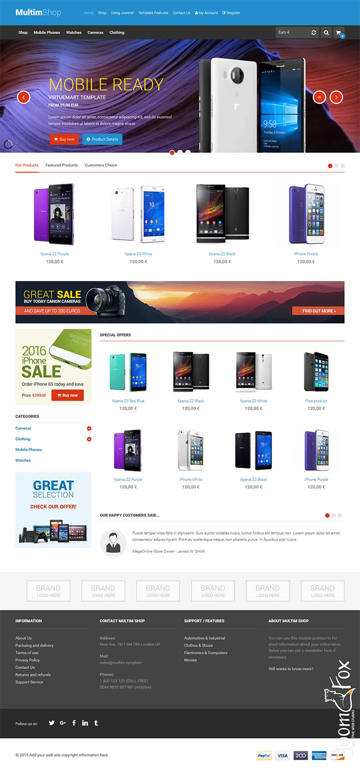 Joomla шаблон VirtuemartTemplates Multim Shop