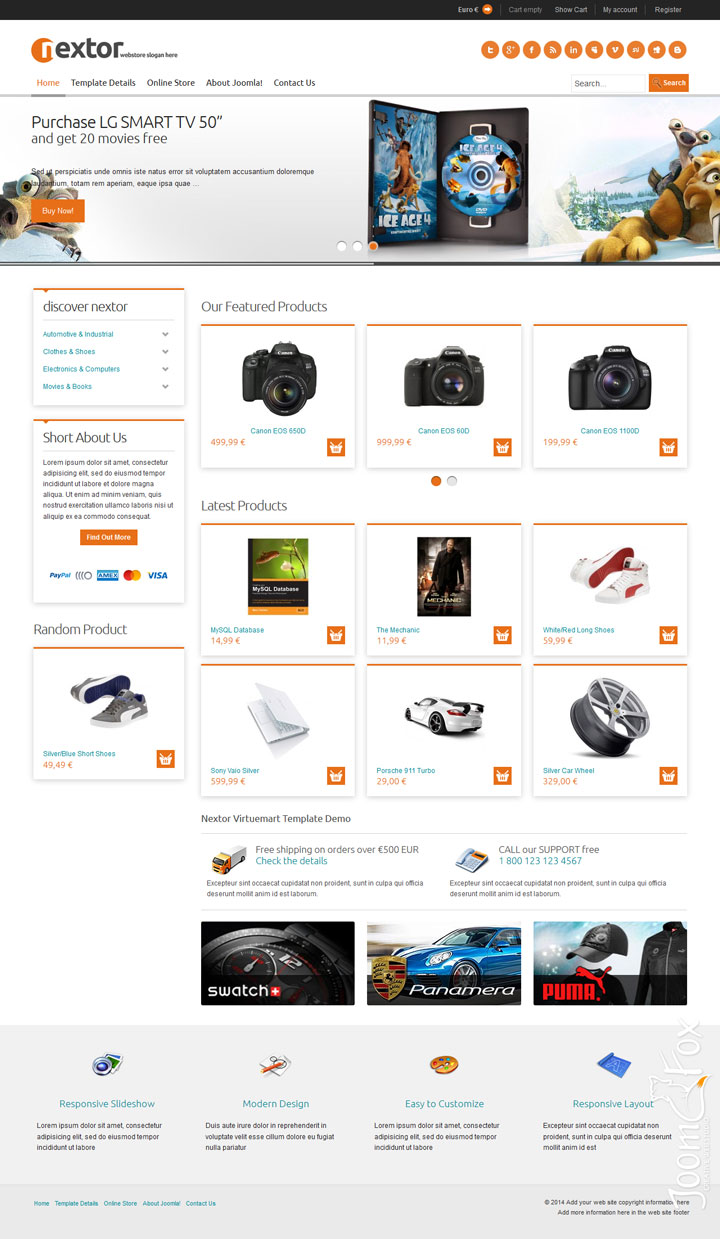 Joomla шаблон VirtuemartTemplates Nextor