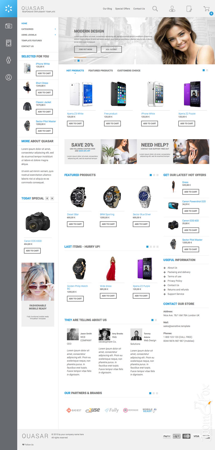 Joomla шаблон VirtuemartTemplates Quasar