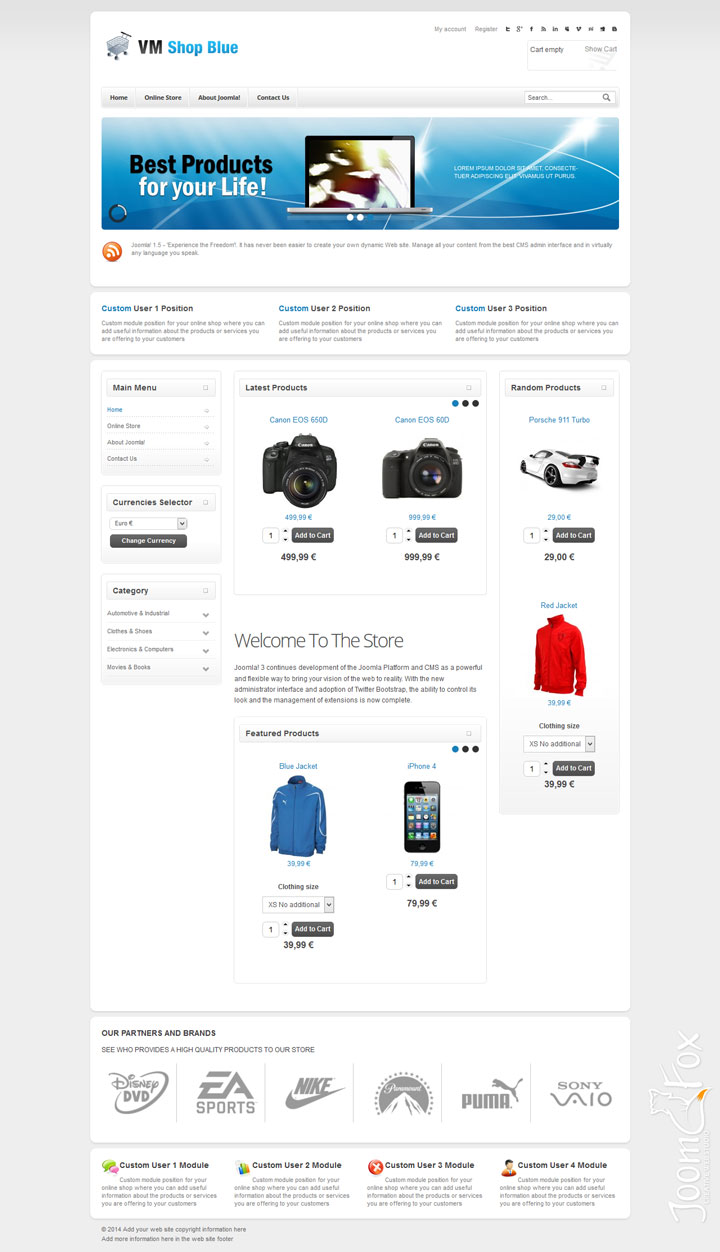 Joomla шаблон VirtuemartTemplates Shop Blue