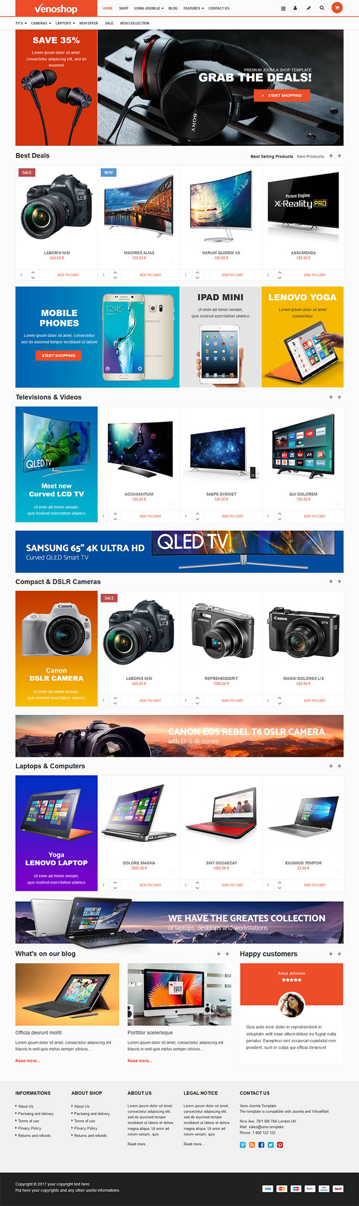 Joomla шаблон VirtuemartTemplates Veno Shop