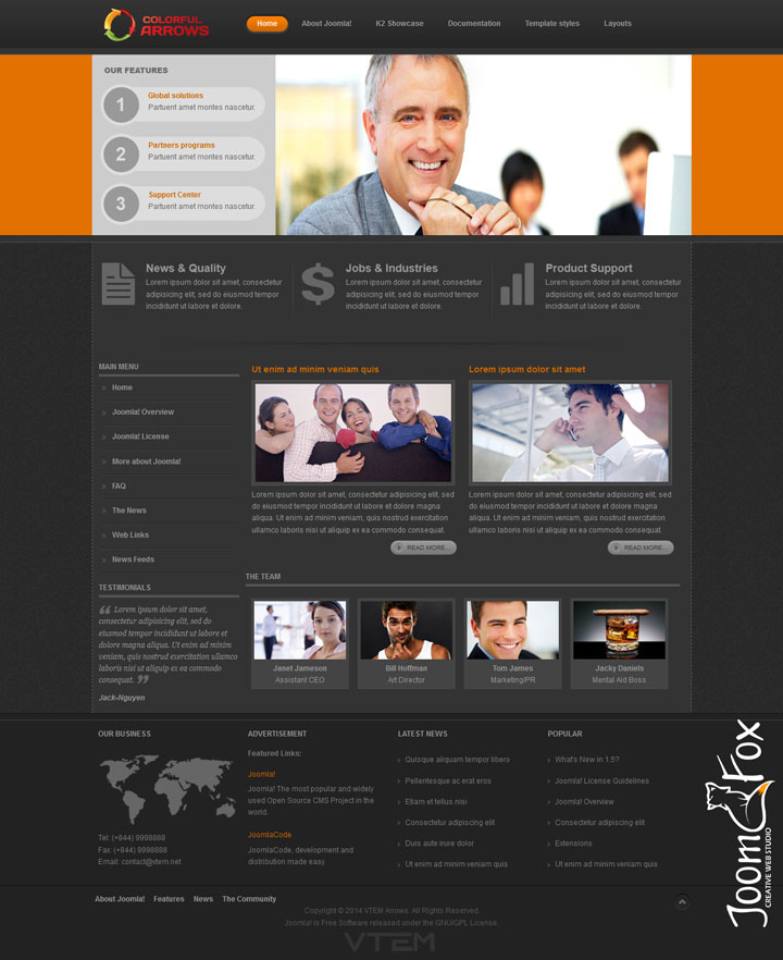 Joomla шаблон Vtem Arrows