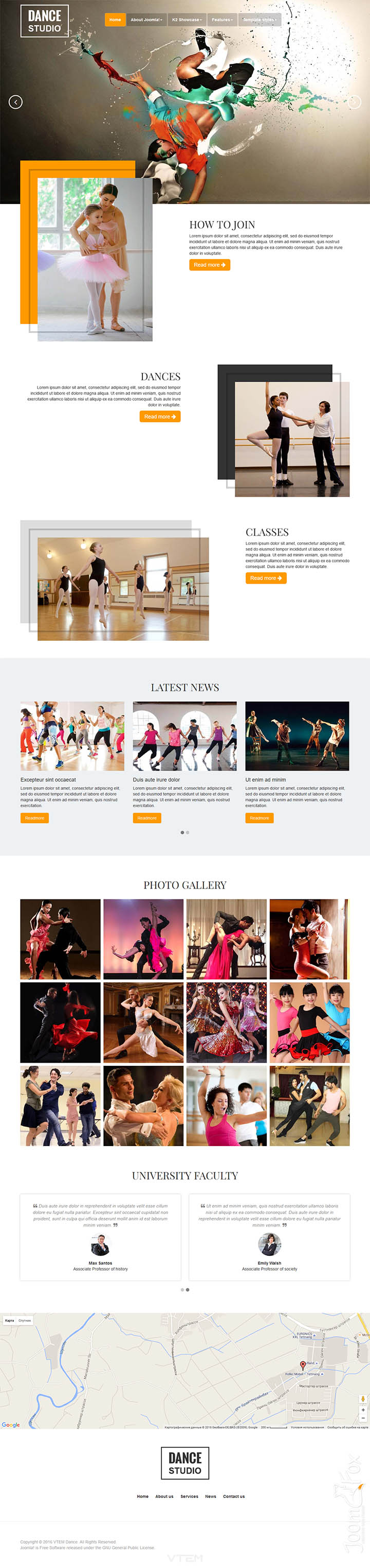 Joomla шаблон Vtem Dance