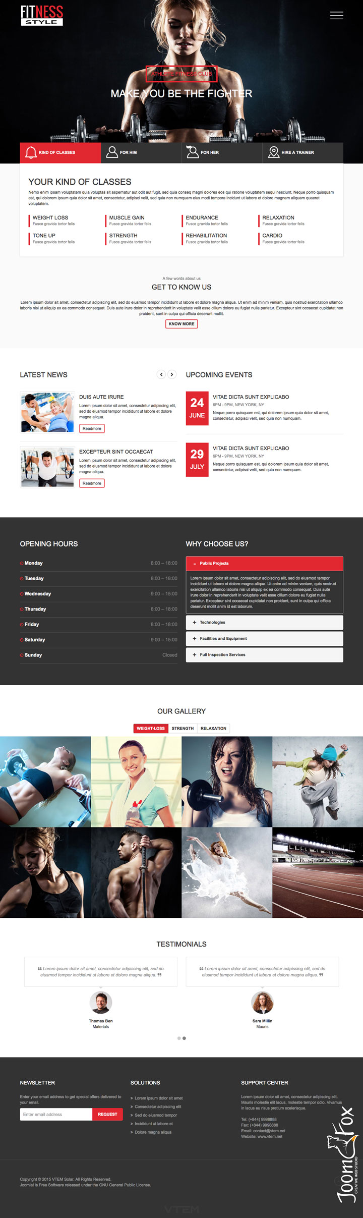 Joomla шаблон Vtem Fitness