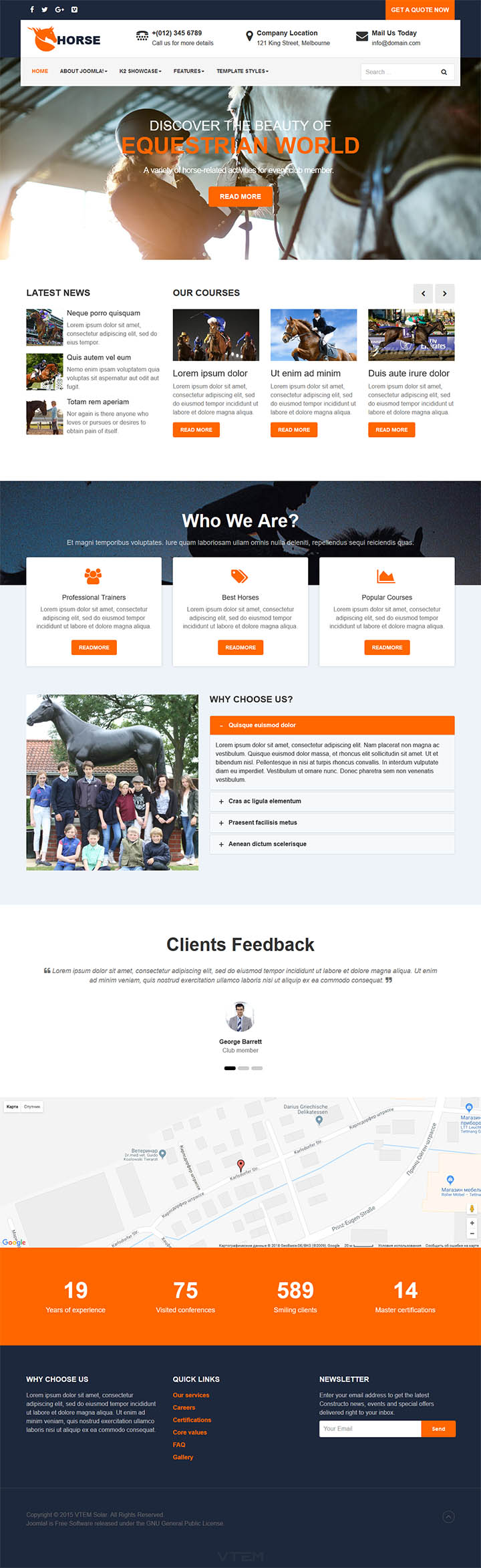 Joomla шаблон Vtem Horse