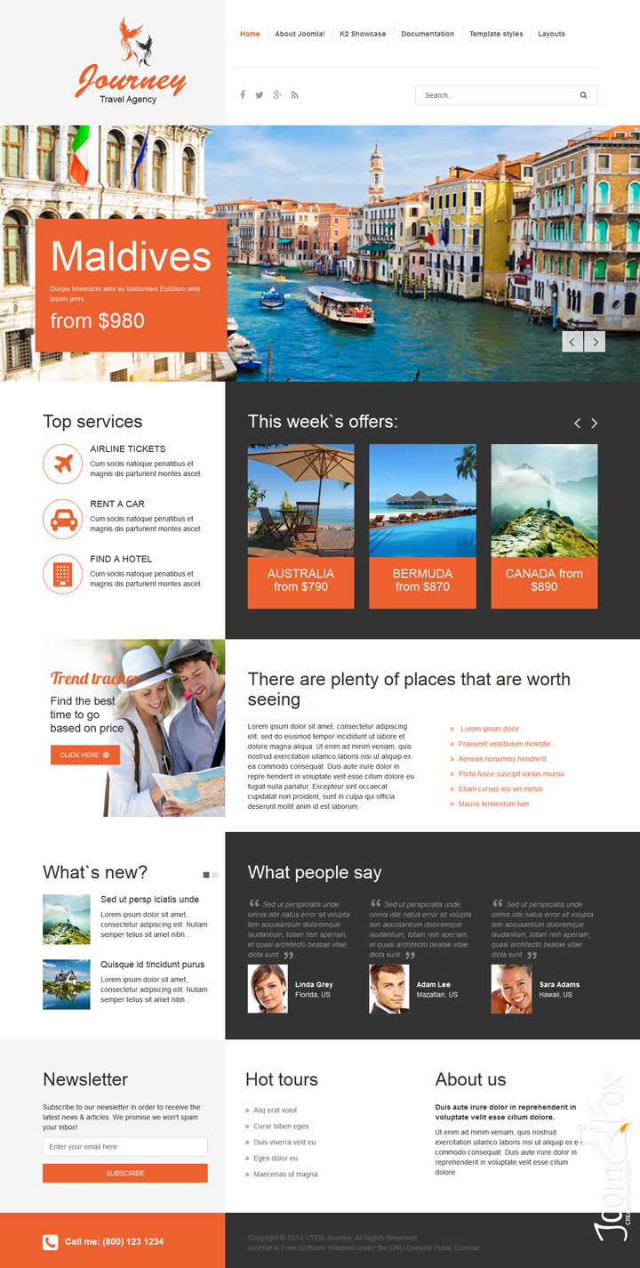 Шаблон Vtem Journey Joomla шаблон Vtem Journey