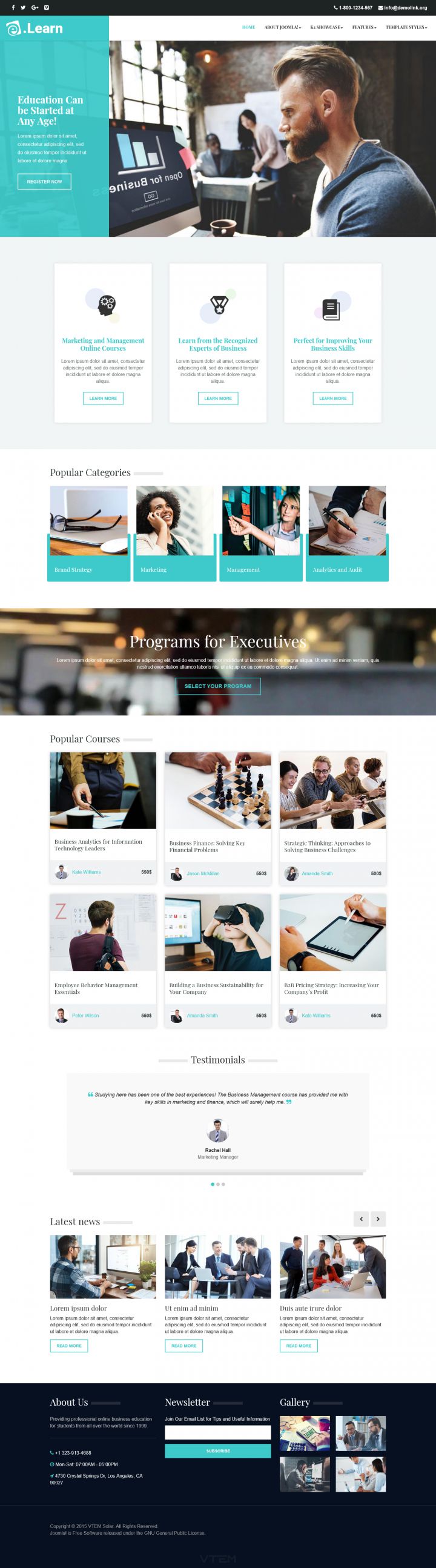 Joomla шаблон Vtem Learn