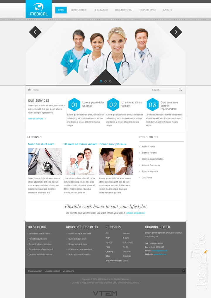 Joomla шаблон Vtem Medical