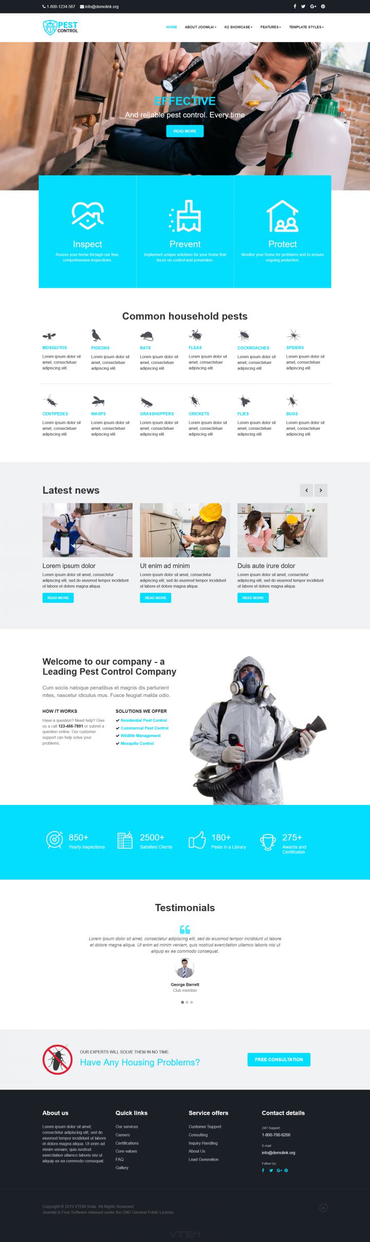 Joomla шаблон Vtem PestControl