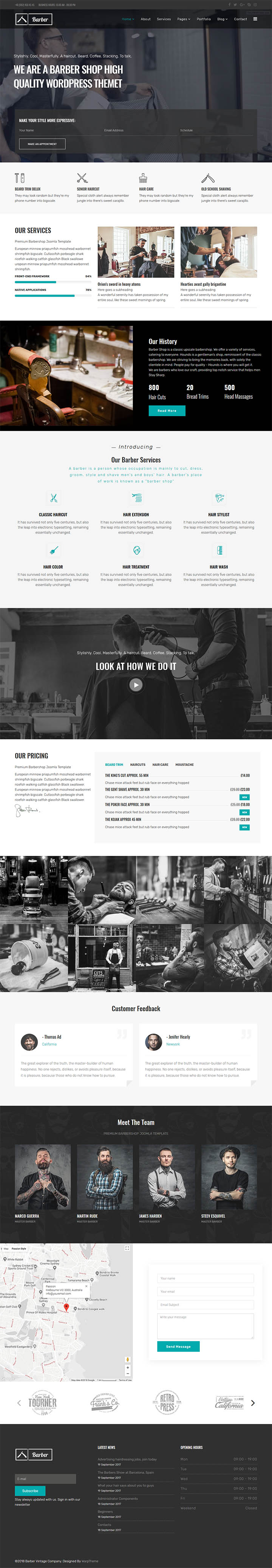 Joomla шаблон WarpTheme Barber Pro