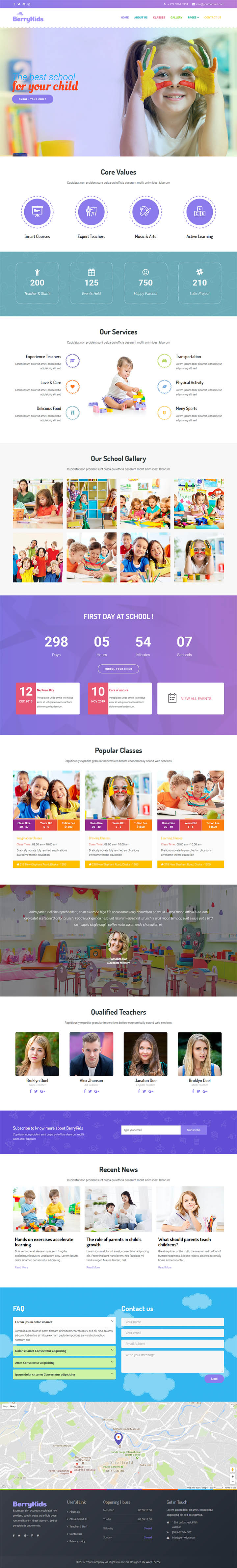 Joomla шаблон WarpTheme BerryKids Pro