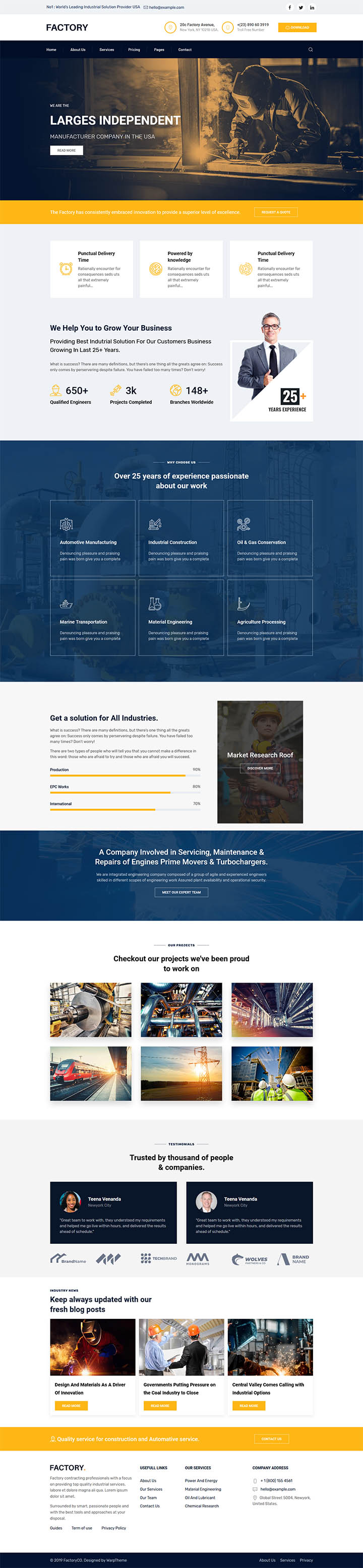 Joomla шаблон WarpTheme Factory II Pro