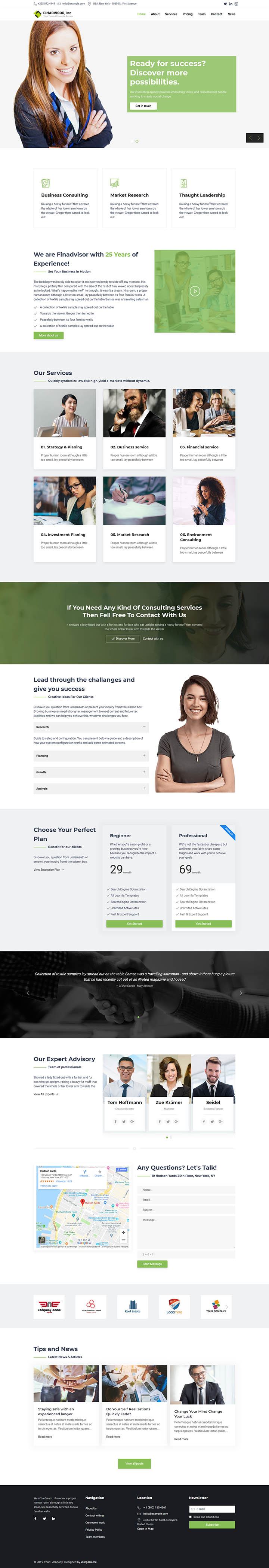 Joomla шаблон WarpTheme Finadvisor II Pro