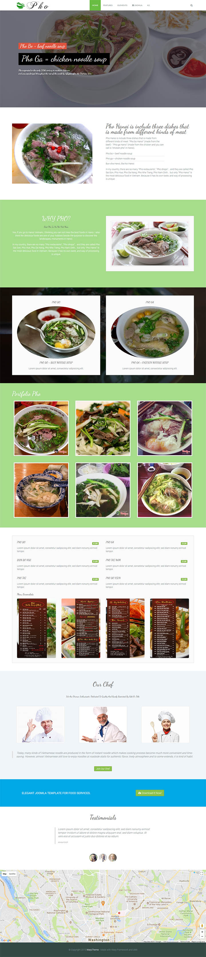Joomla шаблон WarpTheme Food Pro