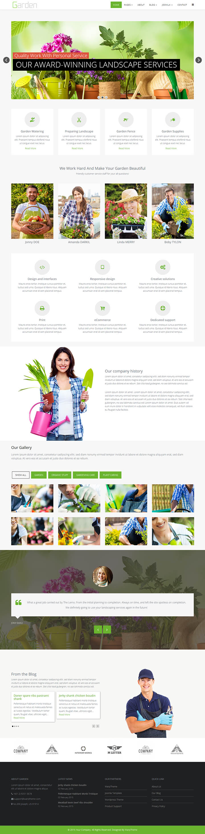 Joomla шаблон WarpTheme Garden Pro