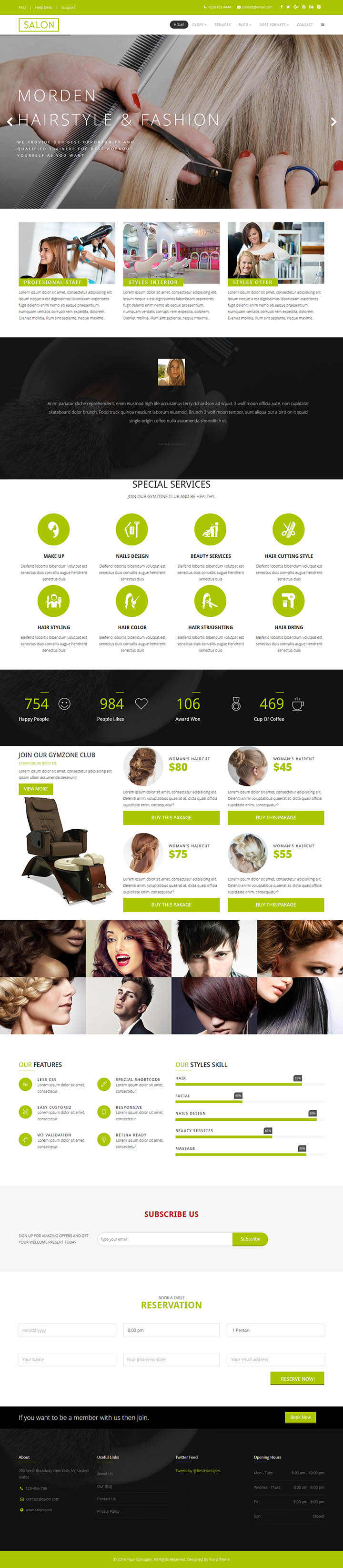 Joomla шаблон WarpTheme Salon Pro