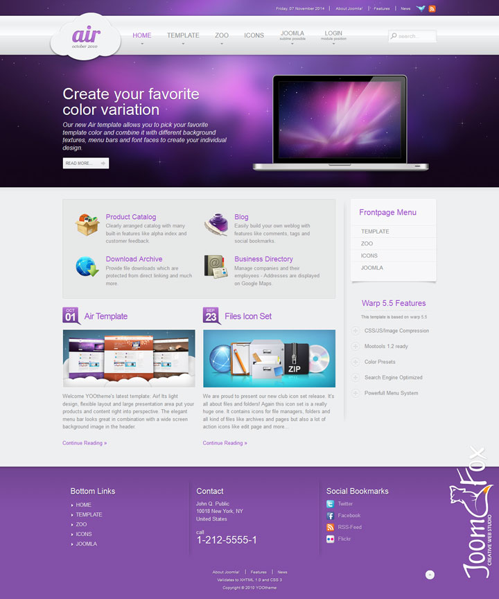 Joomla шаблон YOOtheme Air