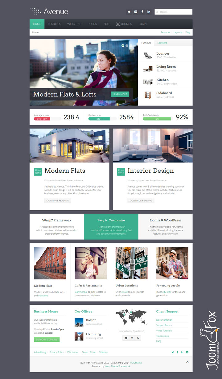Joomla шаблон YOOtheme Avenue