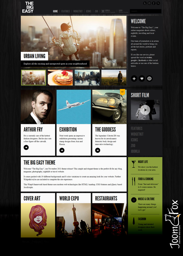 Joomla шаблон YOOtheme Big Easy