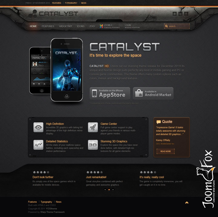 Joomla шаблон YOOtheme Catalyst