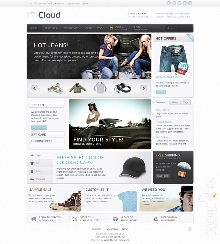 Joomla шаблон YOOtheme Cloud