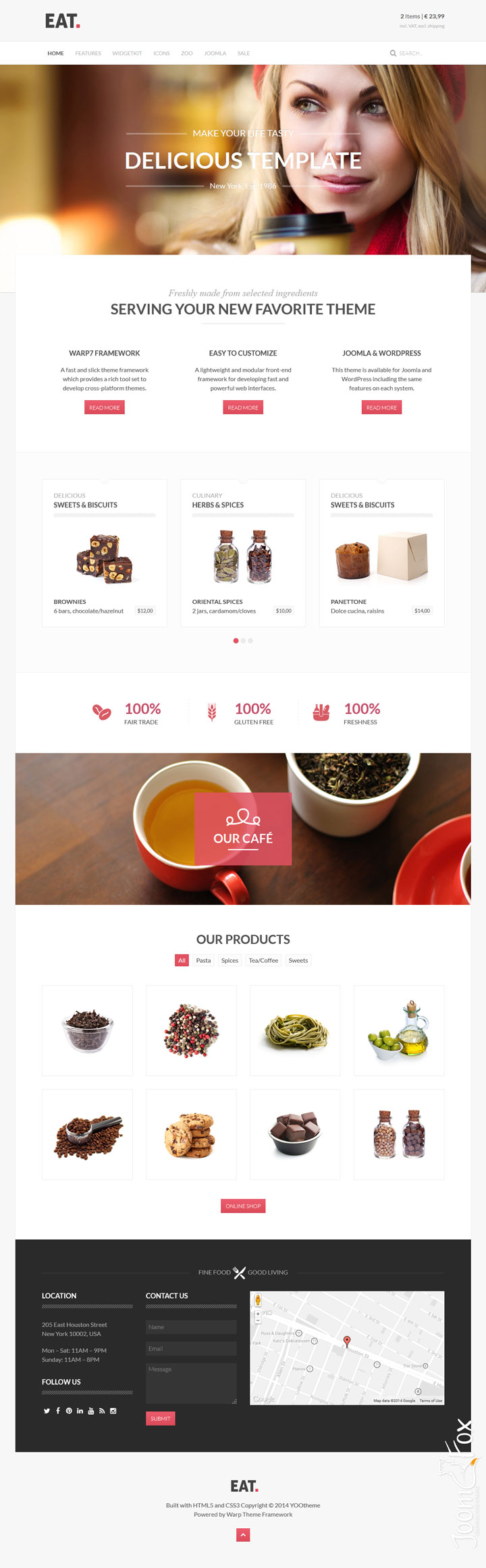 Joomla шаблон YOOtheme Eat