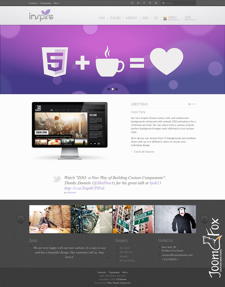 Joomla шаблон YOOtheme Inspire