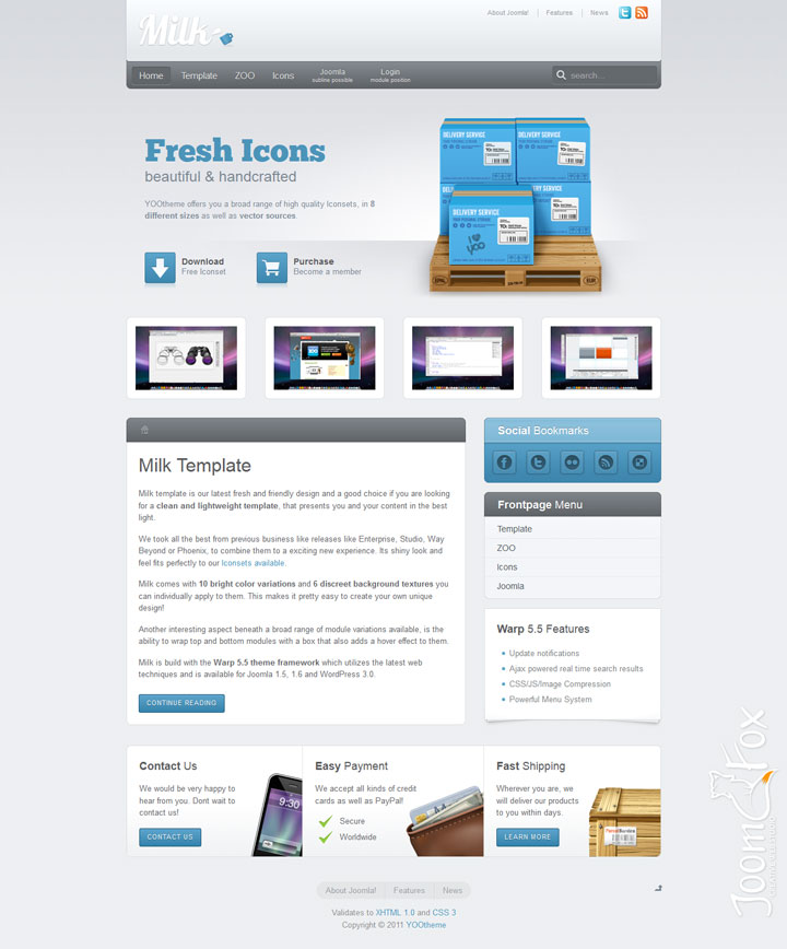 Joomla шаблон YOOtheme Milk