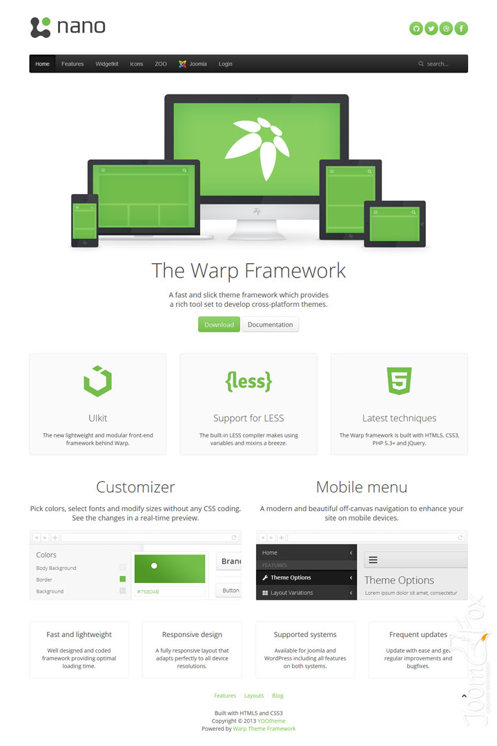 Joomla шаблон YOOtheme Nano 3