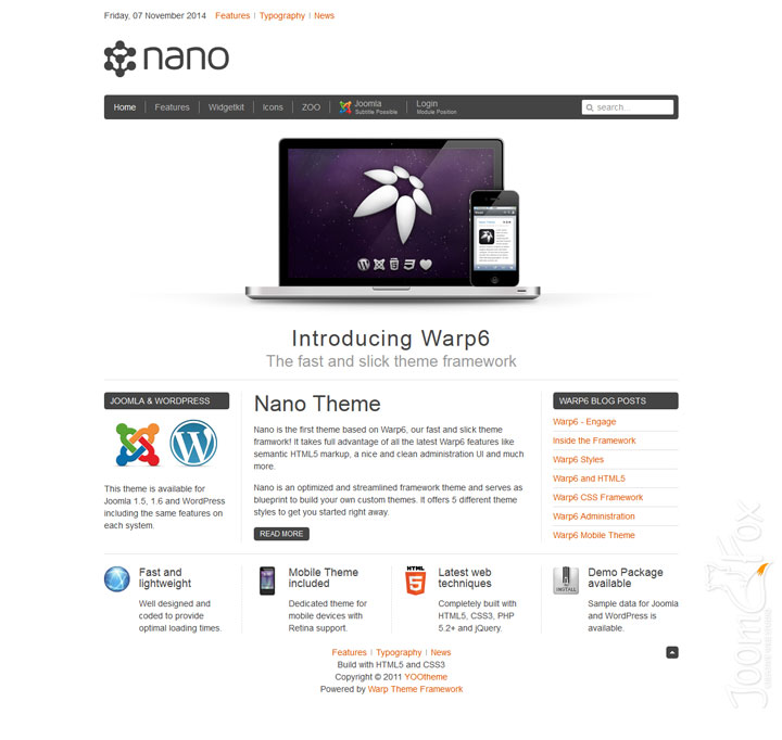 Joomla шаблон YOOtheme Nano