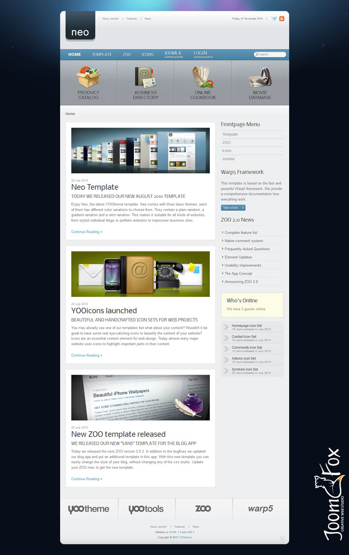 Joomla шаблон YOOtheme Neo