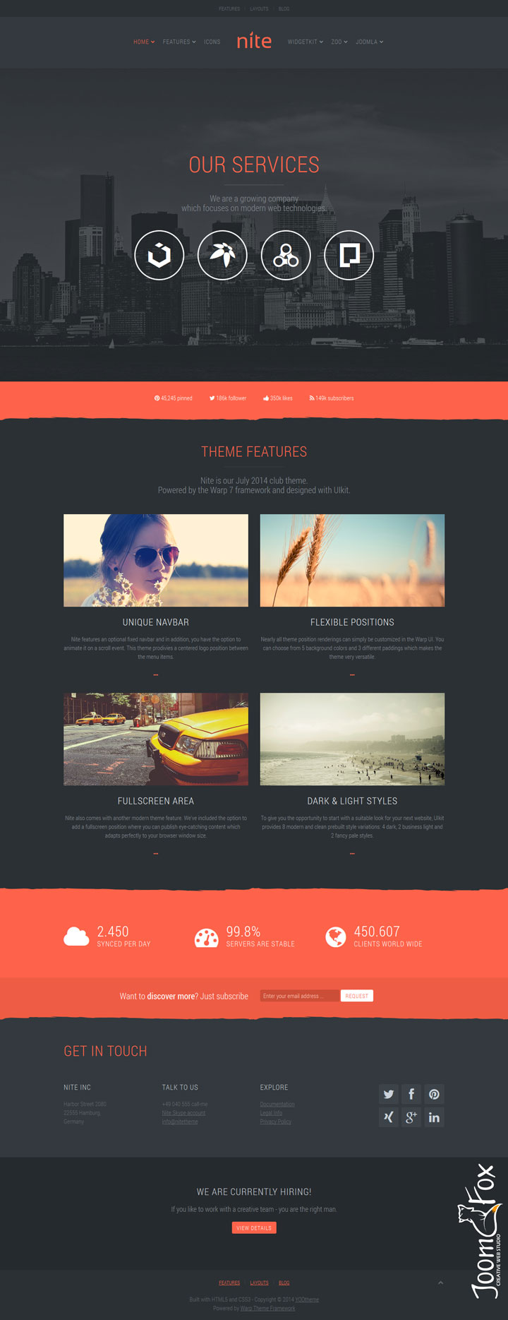 Joomla шаблон YOOtheme Nite