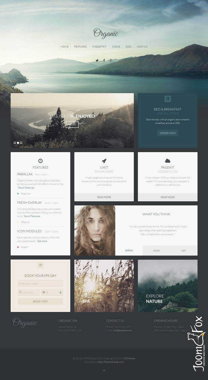 Joomla шаблон YOOtheme Organic