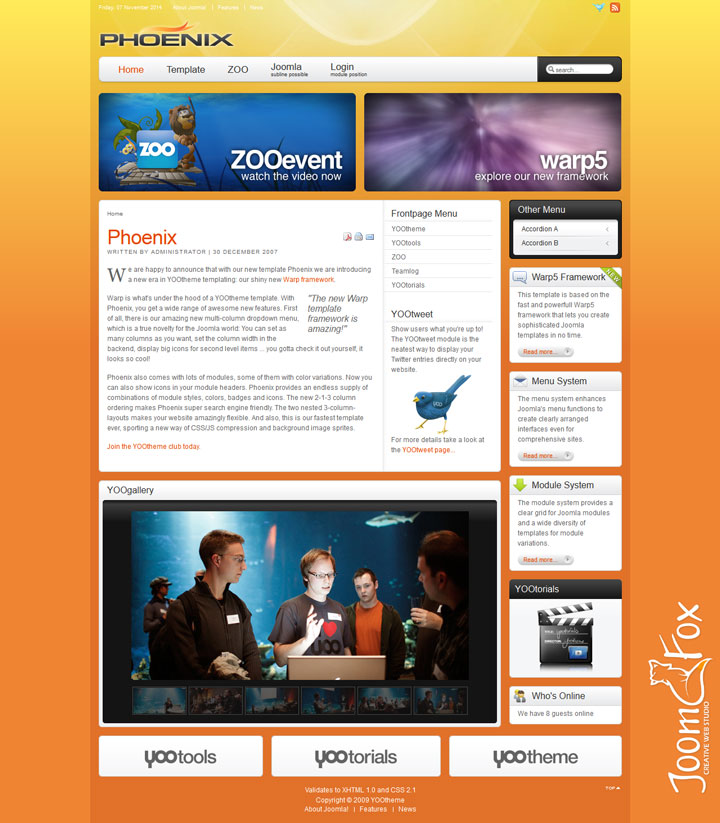 Joomla шаблон YOOtheme Phoenix