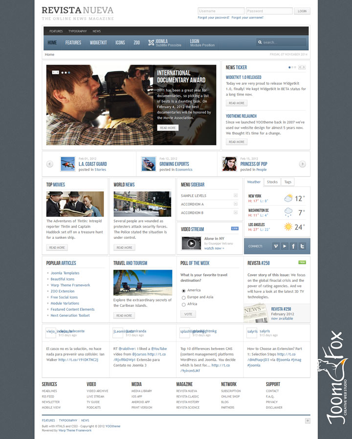 Joomla шаблон YOOtheme Revista