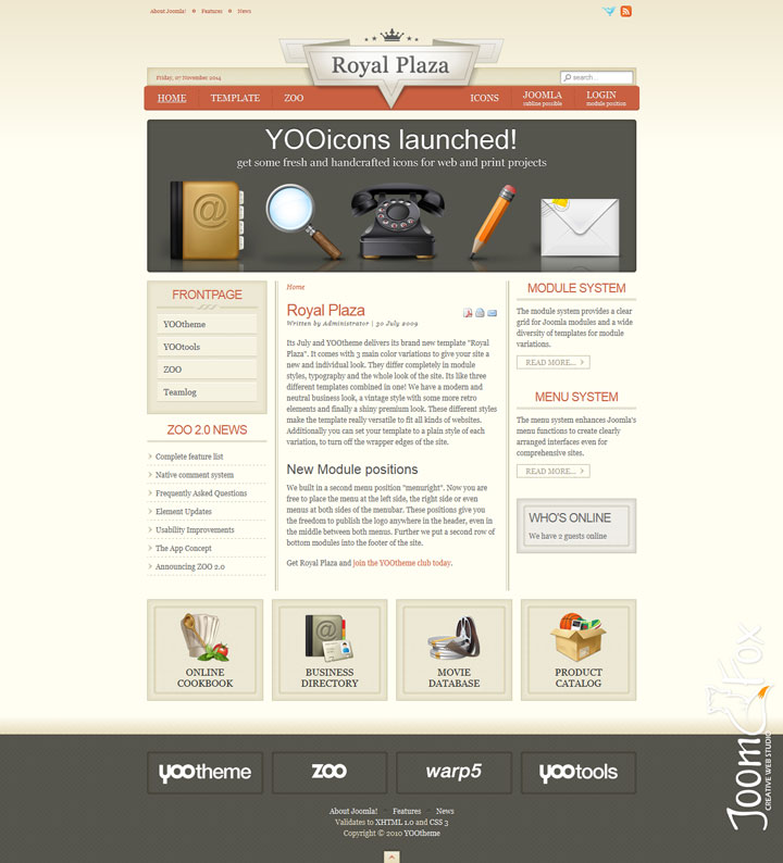 Joomla шаблон YOOtheme Royal Plaza