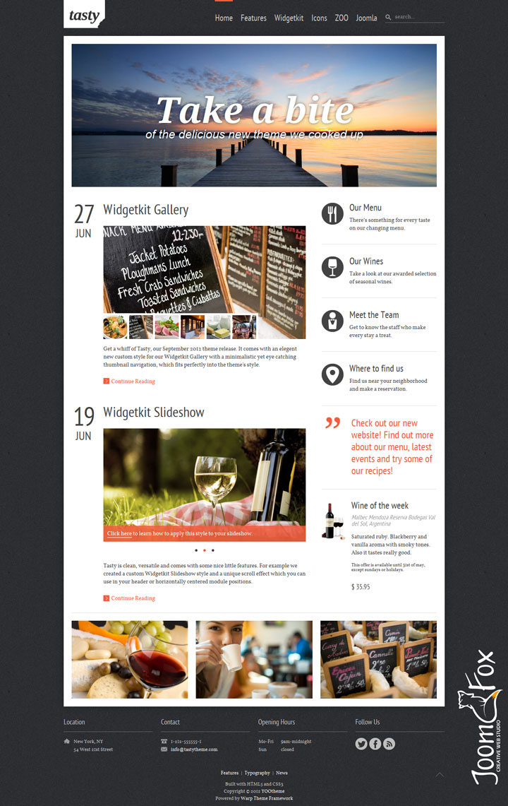 Joomla шаблон YOOtheme Tasty