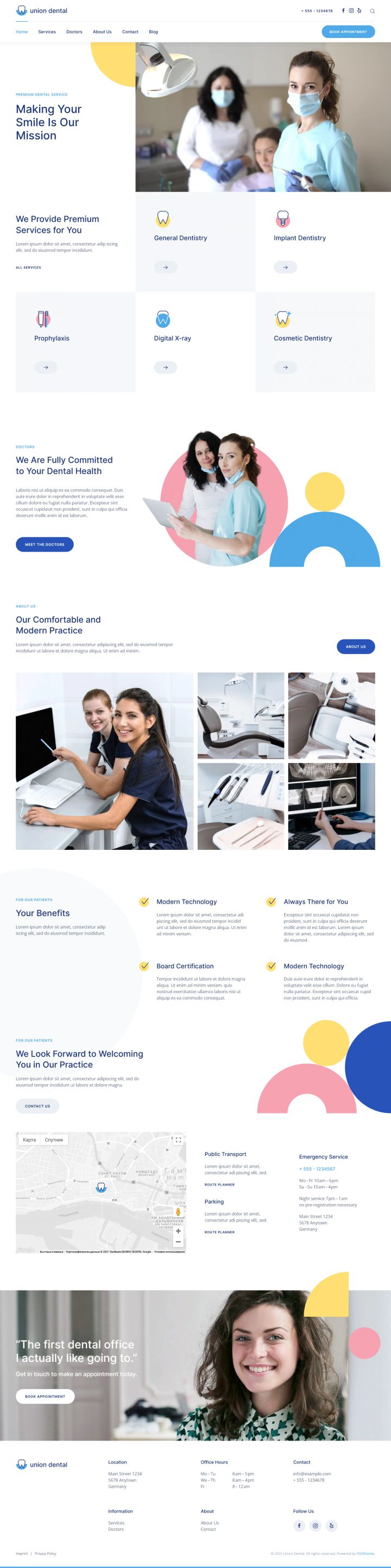 Joomla шаблон YOOtheme Union Dental