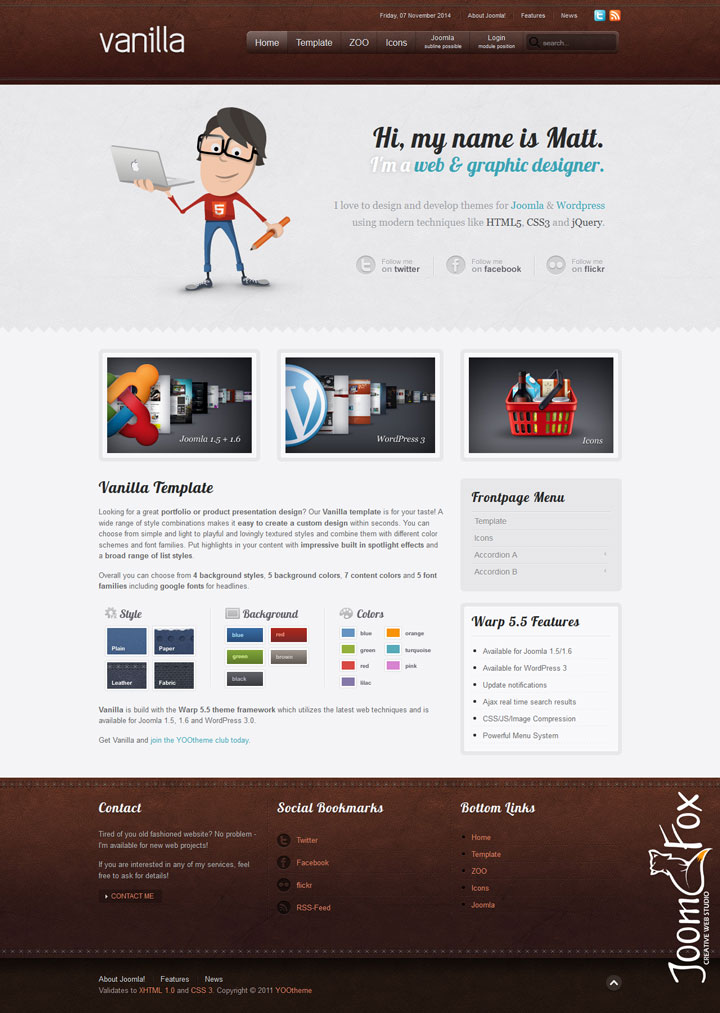Joomla шаблон YOOtheme Vanilla
