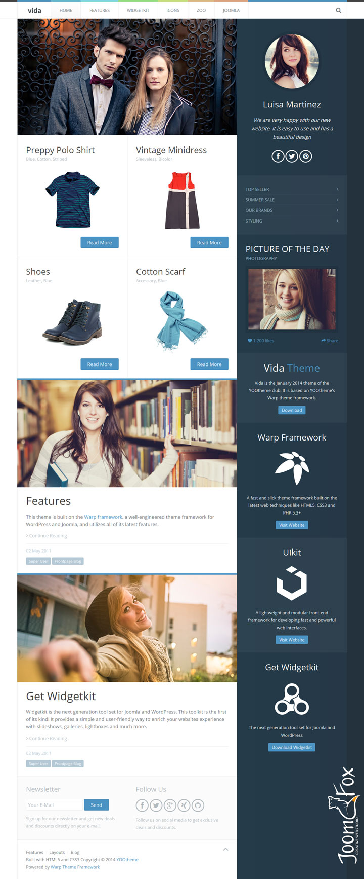 Joomla шаблон YOOtheme Vida