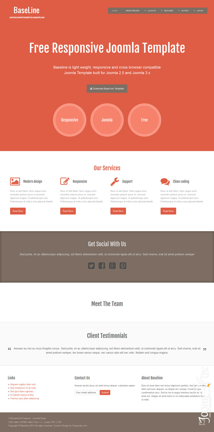 Joomla шаблон YouJoomla BaseLine