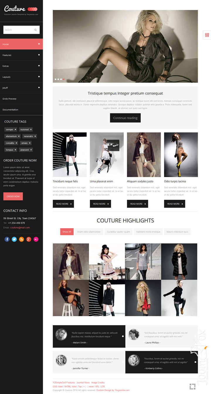 Joomla шаблон YouJoomla Couture