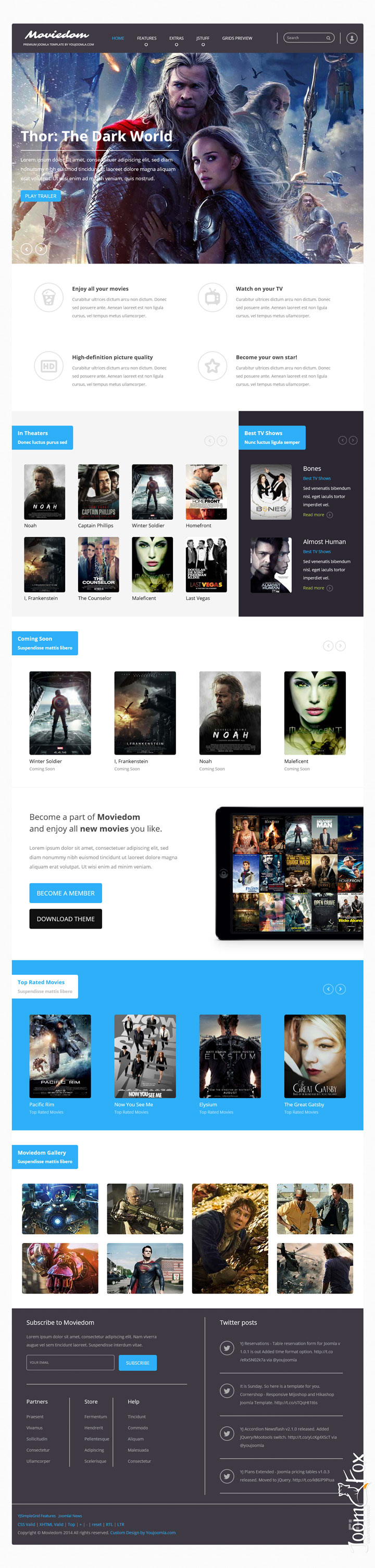 Joomla шаблон YouJoomla Moviedom