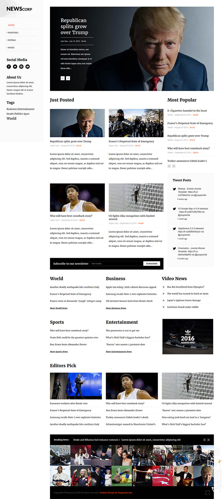 Joomla шаблон YouJoomla Newscorp