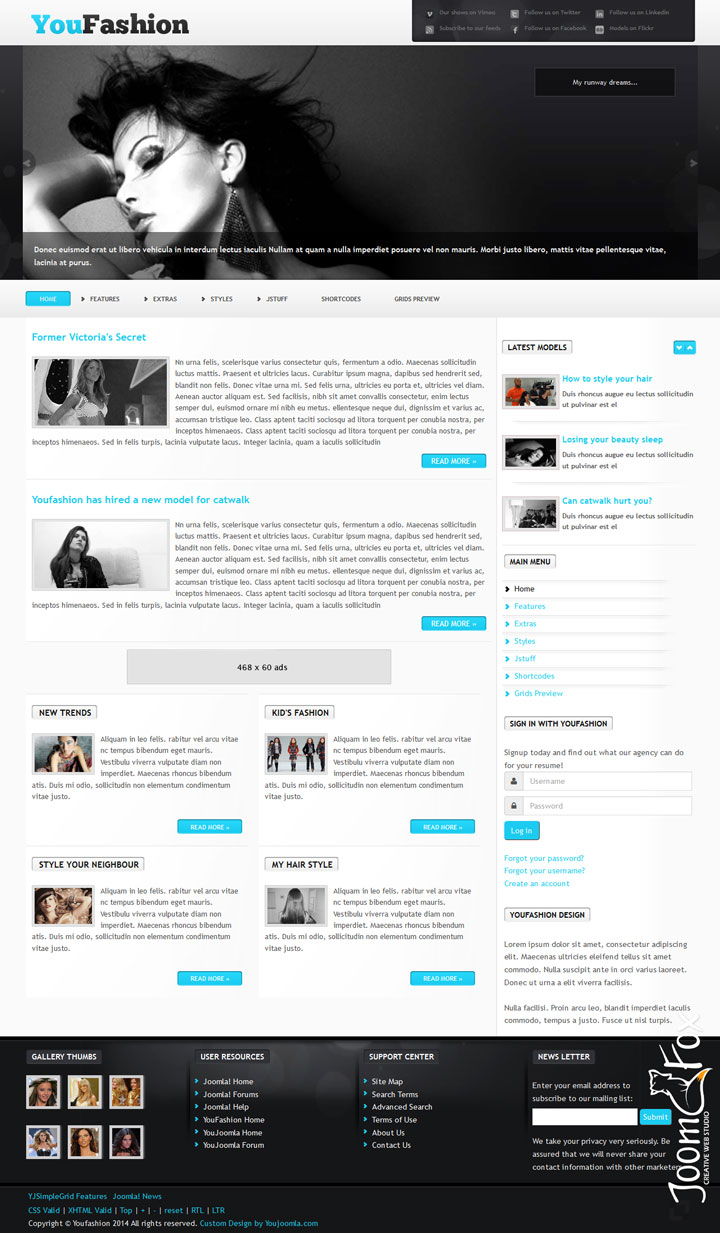 Joomla шаблон YouJoomla YouFashion