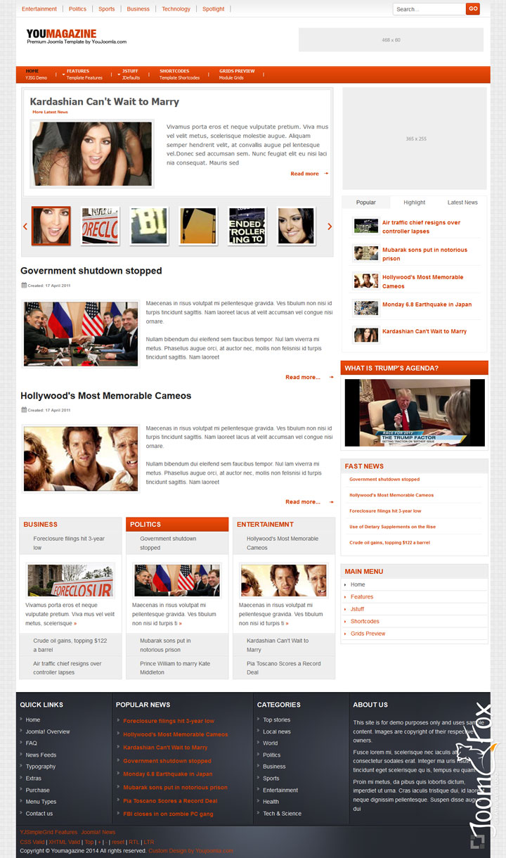 Joomla шаблон YouJoomla YouMagazine